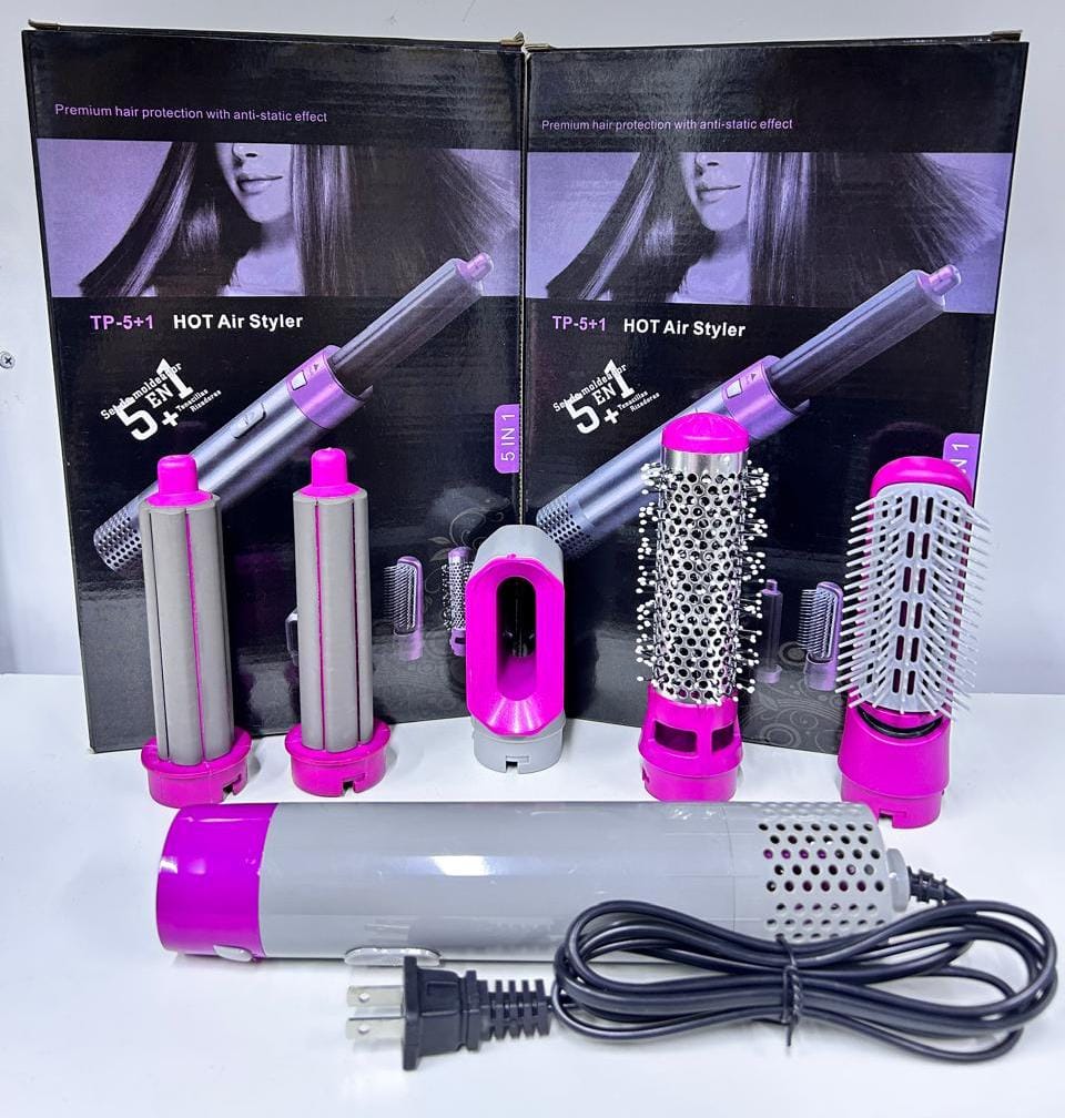 PEINE CEPILLO SECADOR 5 EN 1 MULTIUSO PARA CABELLO Y ALISA ANTI FRIZZ