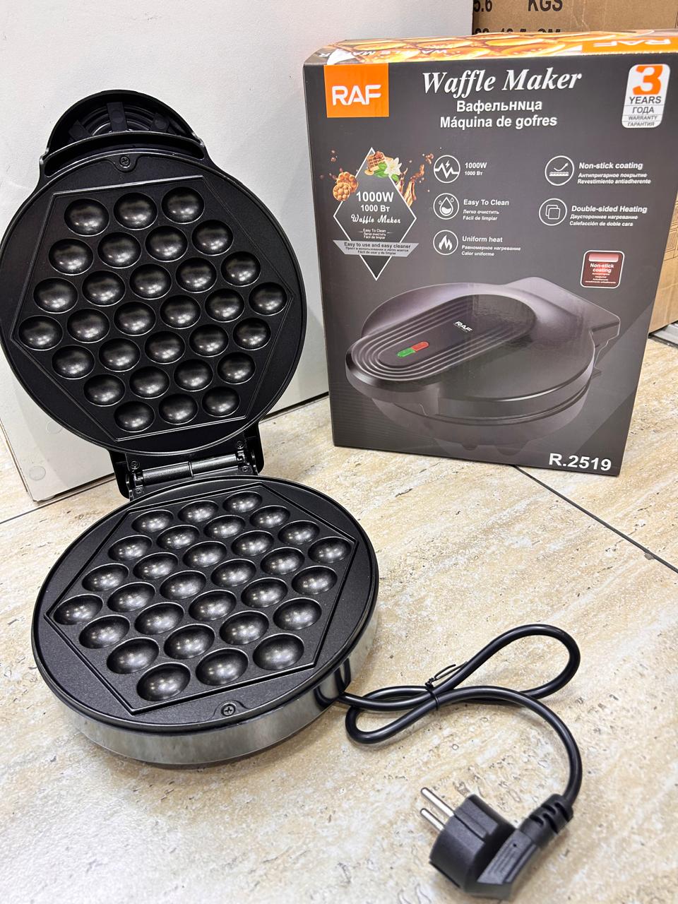 MAQUINA WAFFLES GOFLERA RAF R.2519 DE 1000W