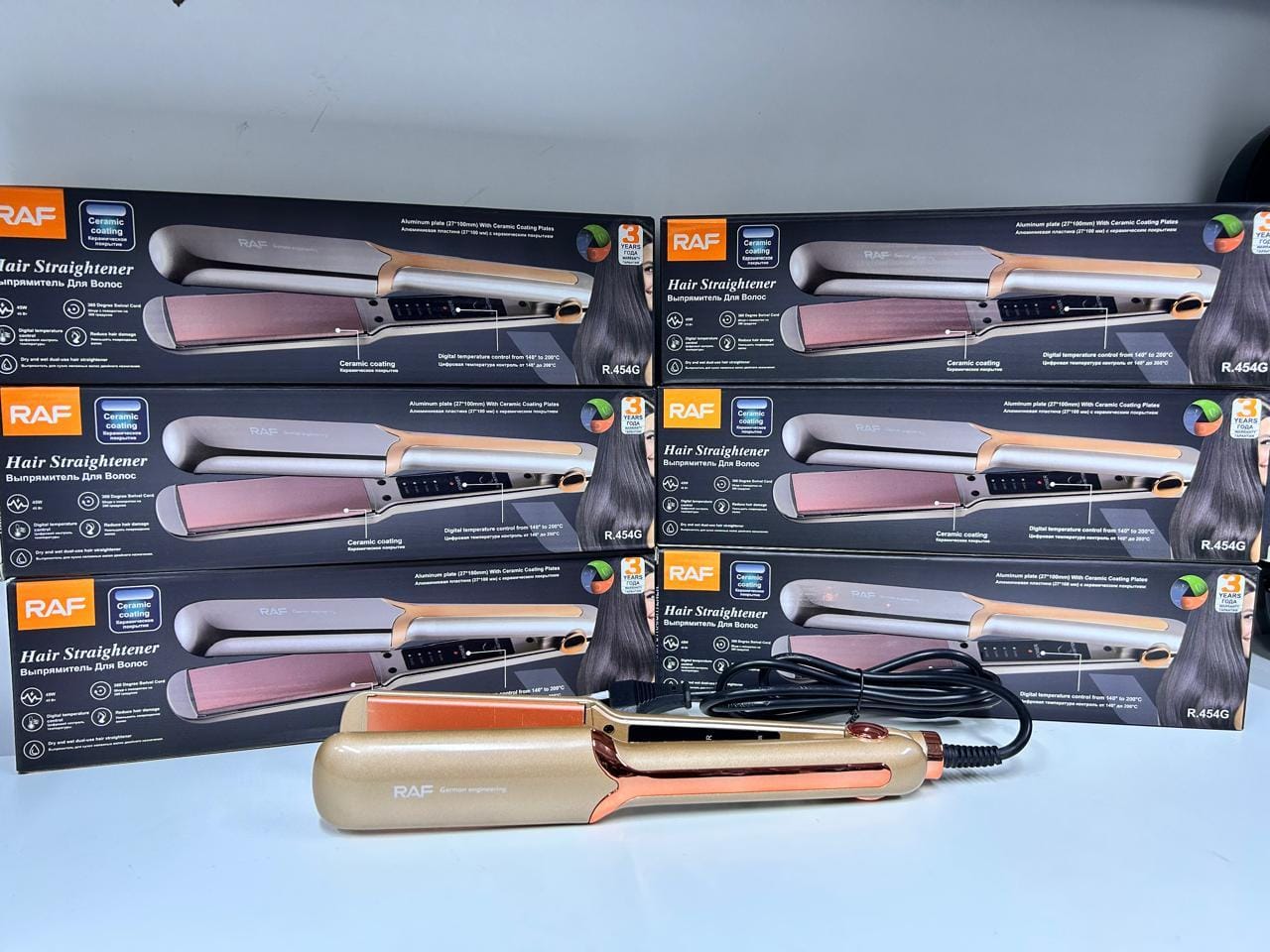 PLANCHA DE PELO ELÉCTRICA CON CONTROL DE TEMPERATURA RAF R.454G