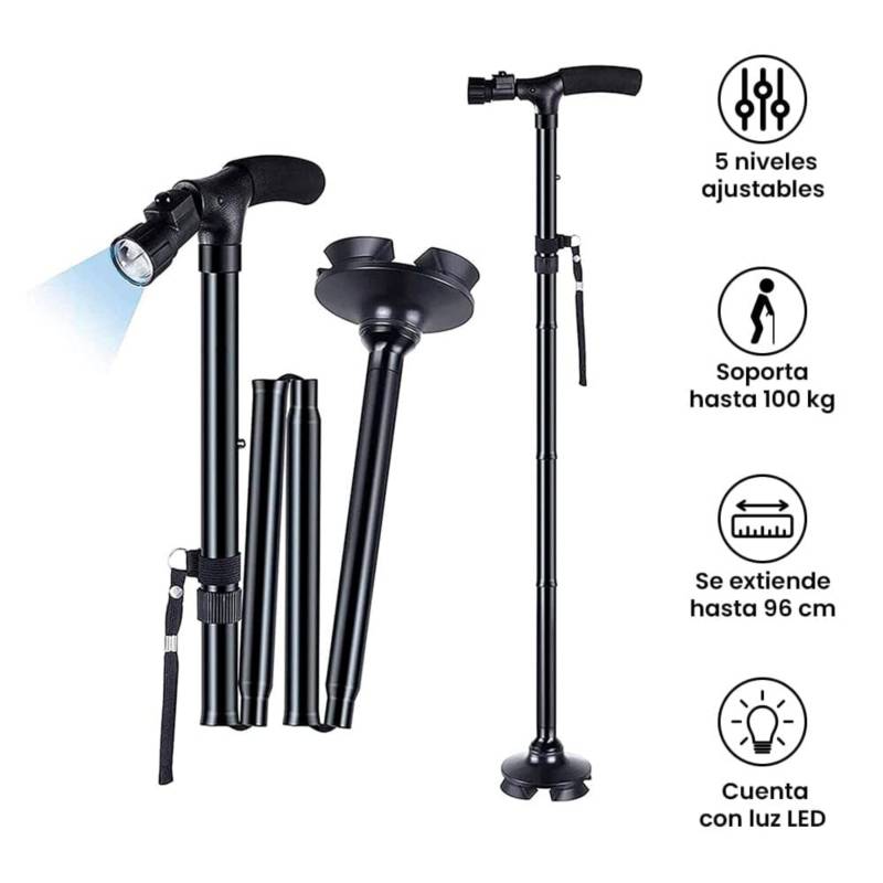 BASTONES PLEGABLES RETRACTIL CON LUZ