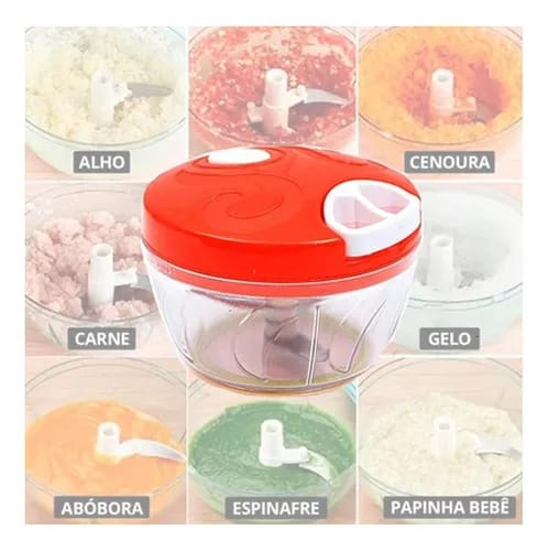 PROCESADOR TRITURADOR DE ALIMENTOS VERDURAS MANUAL DE 2 CUCHILLAS