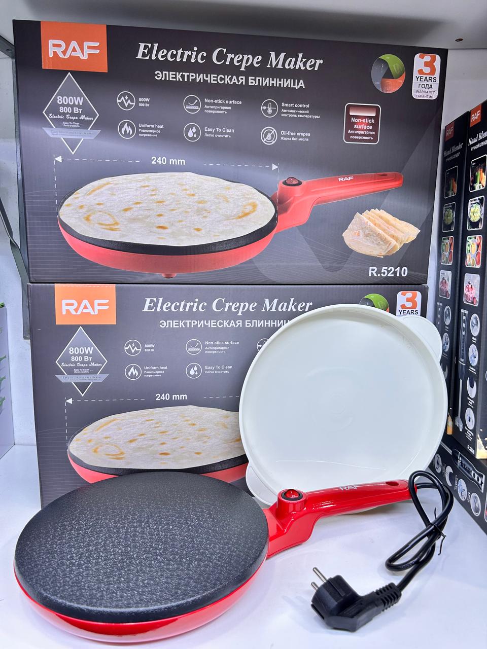 PANQUEQUERA CREPERA ELECTRICA RAF 5210 ANTIADHERENTE DE 800W