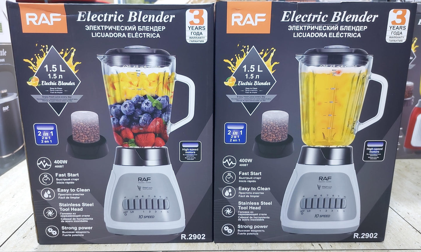 LICUADORA RAF 1.5L 2 EN 1 400W R.2902