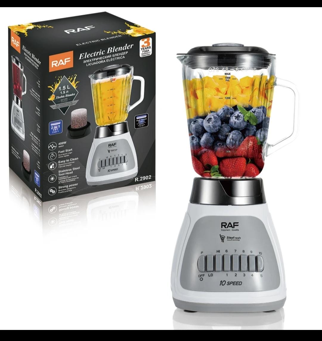 LICUADORA RAF 1.5L 2 EN 1 400W R.2902