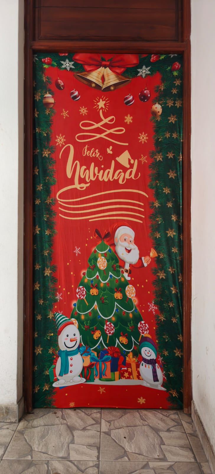 FUNDA ELÁSTICA DE PUERTA NAVIDEÑA