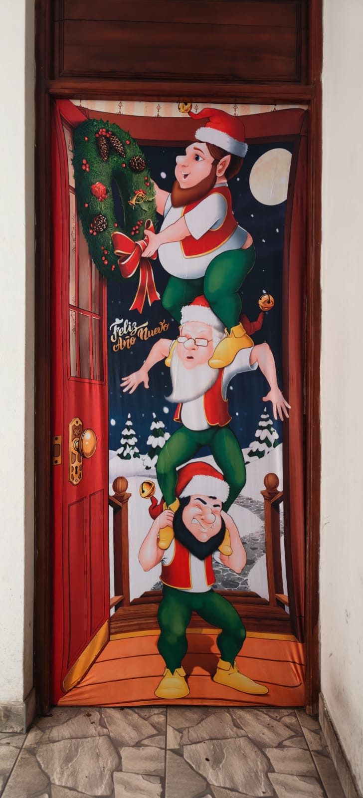 FUNDA ELÁSTICA DE PUERTA NAVIDEÑA