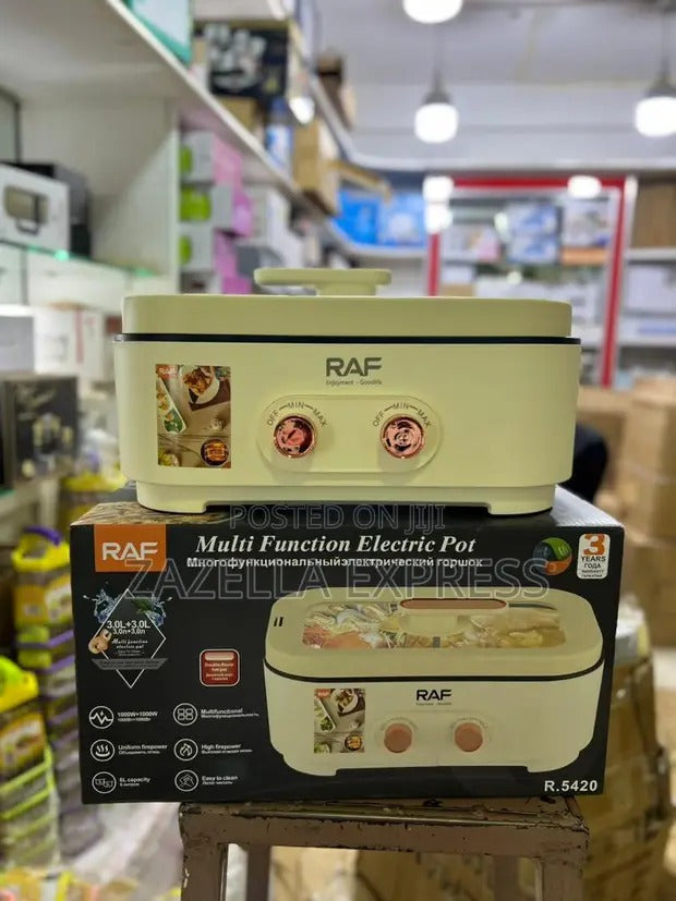 OLLA CALIENTE ELÉCTRICA MULTIFUNCIONAL + PARRILLA RAF R.5420 (6L)