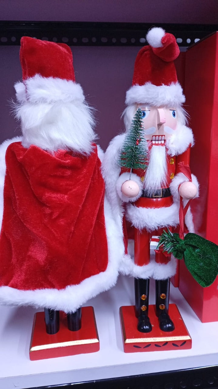 🎄✨ FIGURA DE CASCANUECES PAPÁ NOEL – VINTAGE ✨🎄