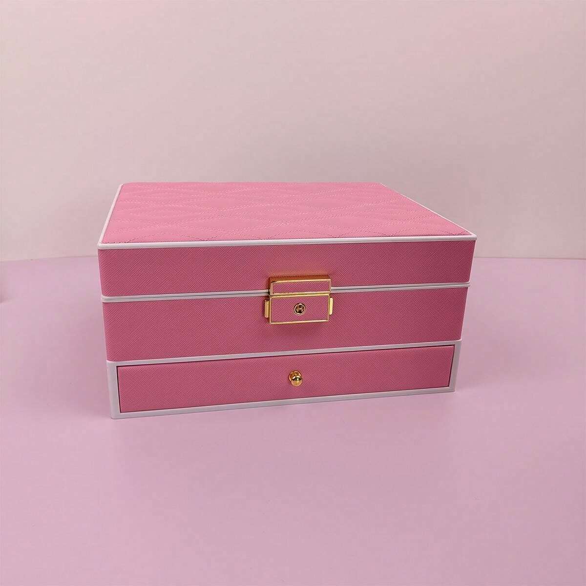JOYERO 2 NIVELES CON LUZ LED CAJA ORGANIZADORA PORTÁTIL