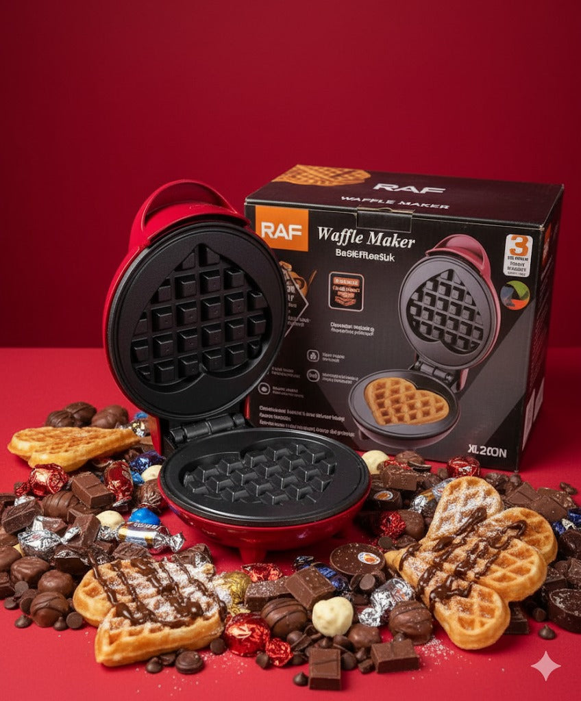 ❤️✨ RAF MINI WAFFLERA EN FORMA DE CORAZÓN – R.2220 (500W)
