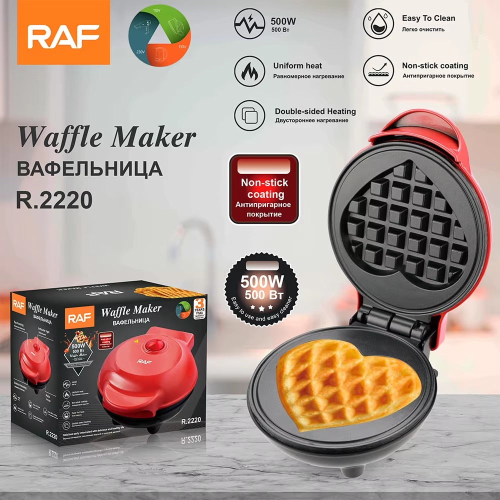 ❤️✨ RAF MINI WAFFLERA EN FORMA DE CORAZÓN – R.2220 (500W)