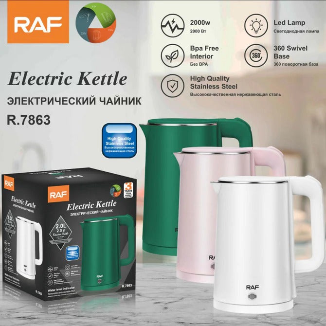 ☕✨ HERVIDOR ELÉCTRICO PORTÁTIL RAF – R.7863 (2L)
