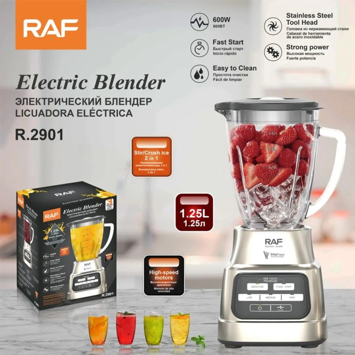 LICUADORA ELÉCTRICA RAF R.2901 – 600W