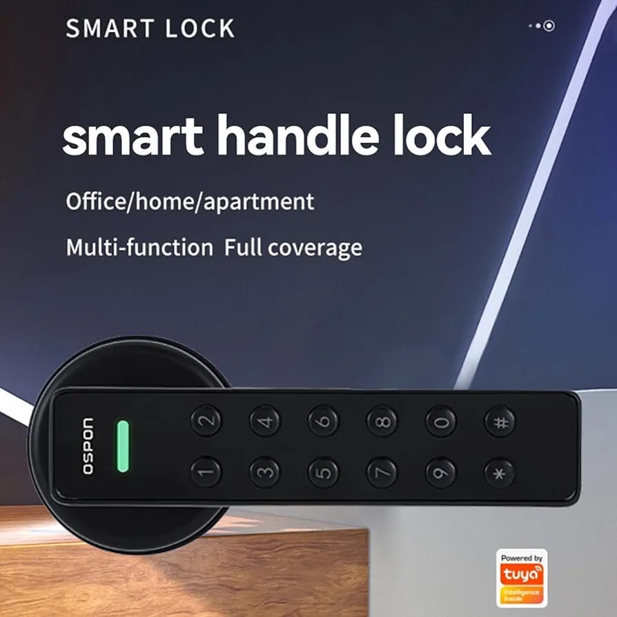 ✨ Cerradura Biométrica Inteligente con Huella Digital, Clave y Llave MSK-7