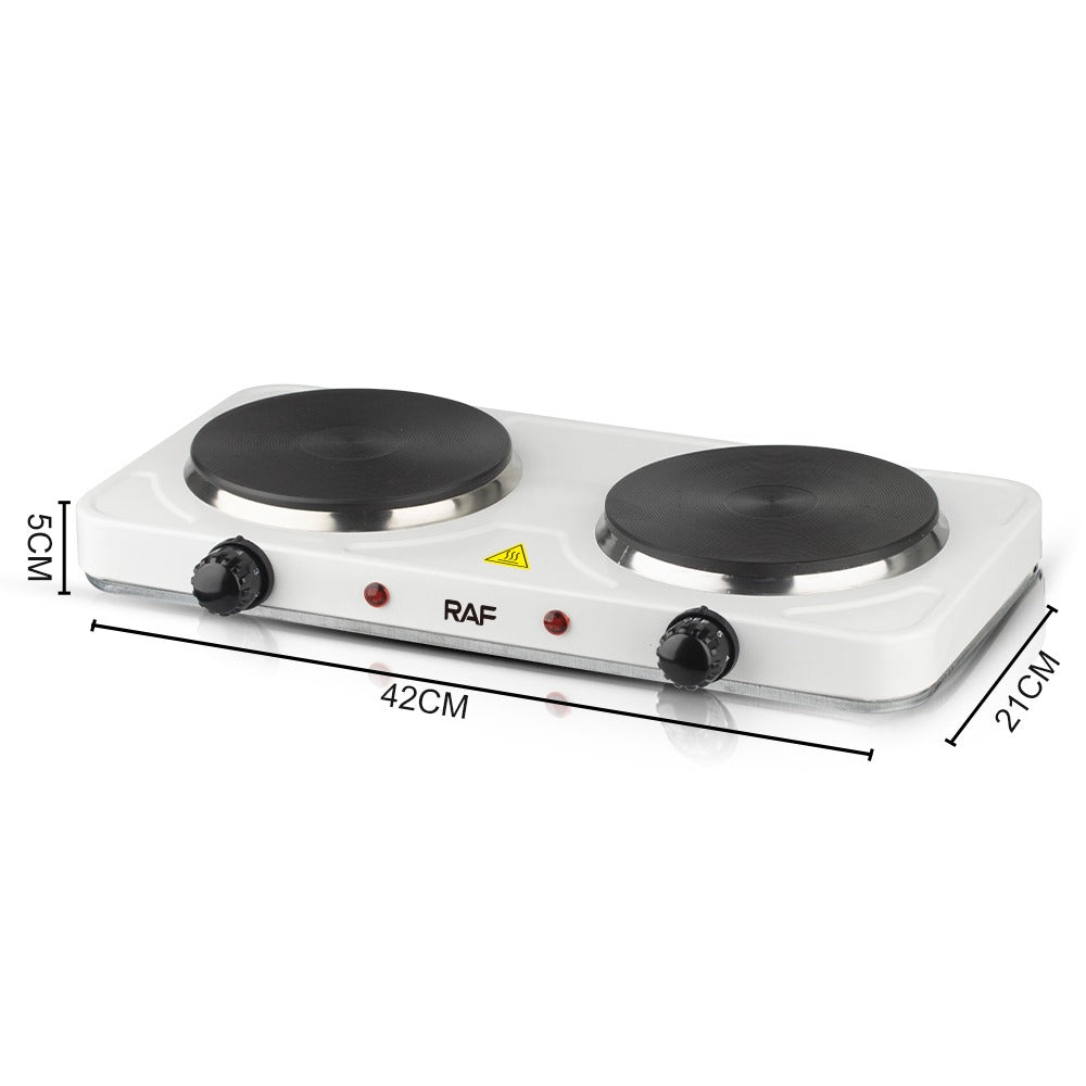 ✨ Estufa Eléctrica de Placa Caliente RAF – Doble Quemador (Cod. R.8020A) – 2000W ✨
