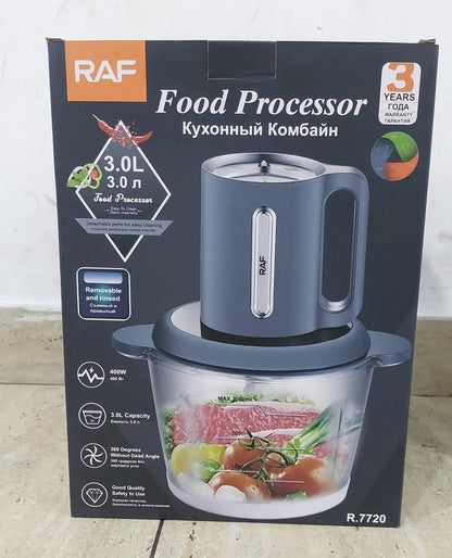 PROCESADOR  3 L 4 CUCHILLAS DE ACERO DE 400W RAF R.7720