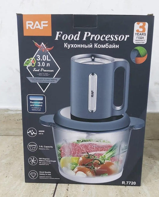 PROCESADOR  3 L 4 CUCHILLAS DE ACERO DE 400W RAF R.7720