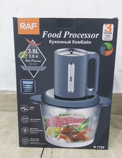 PROCESADOR  3 L 4 CUCHILLAS DE ACERO DE 400W RAF R.7720