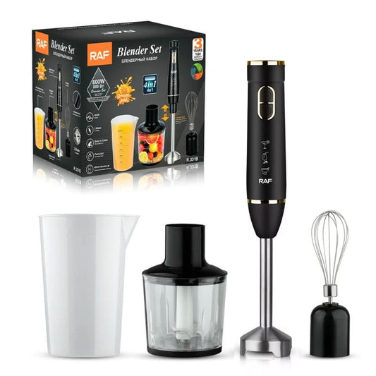 BATIDORA Y LICUADORA DE INMERSION  DE 800W RAF 4 EN 1 RAF R.368B Y 368W 2 COLORES