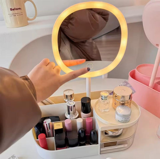 ORGANIZADOR DE MAQUILLAJE  PLASTICO  CON 6 COMPARTIMENTOS DE 2 CAJONES