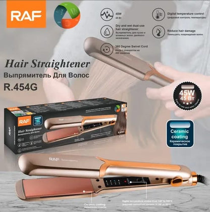 PLANCHA DE PELO ELÉCTRICA CON CONTROL DE TEMPERATURA RAF R.454G