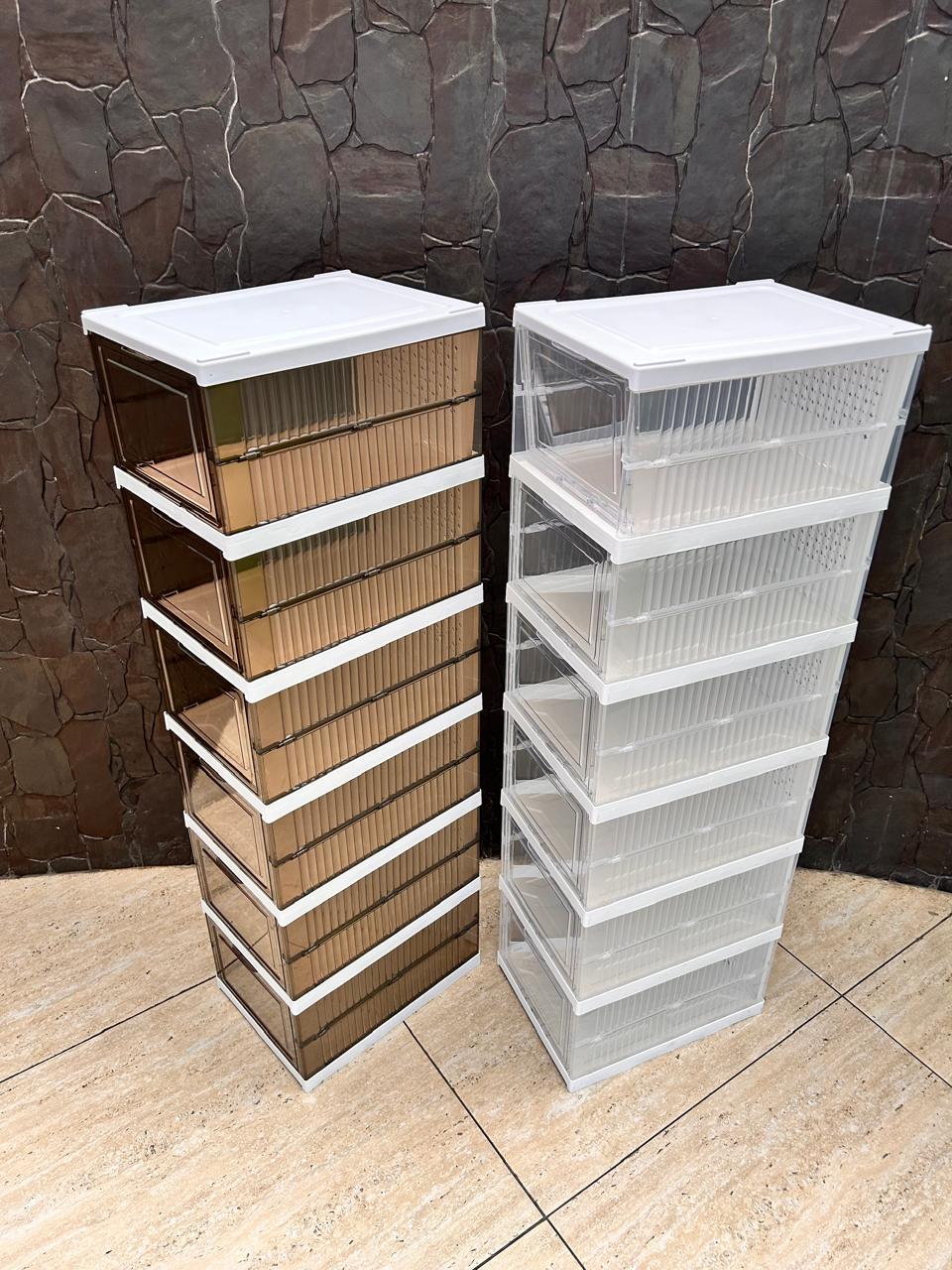 ZAPATERAS PLEGABLE DE 6 PISOS ACRILICO  2 COLORES A  UN SUPER PRECIO