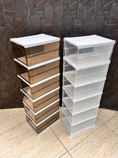 ZAPATERAS PLEGABLE DE 6 PISOS ACRILICO  2 COLORES A  UN SUPER PRECIO