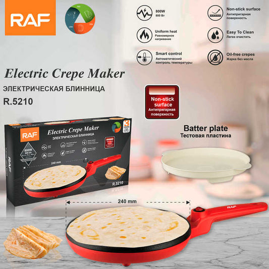PANQUEQUERA CREPERA ELECTRICA RAF 5210 ANTIADHERENTE DE 800W