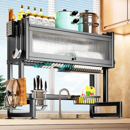 ESCURRIDOR KITCHEN RACK DE 2 NIVELES CON TAPA 82 x 85 CM