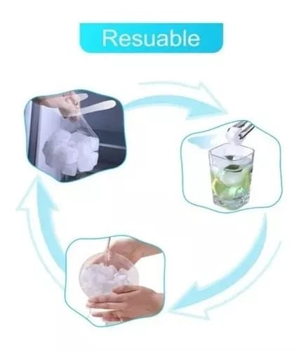 CUBOS DE HIELO REUTILIZABLE DE SILICONA REUTILIZABLE BOLSA POR 20 UNIDADES