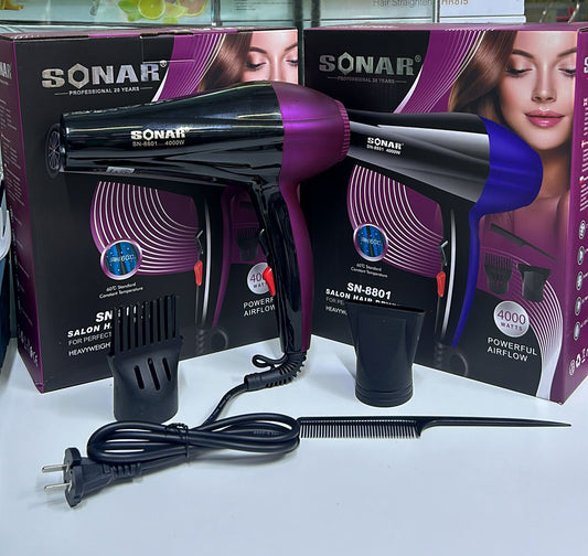 SECADORA DE CABELLO SONAR DE 4000W  SN-8801