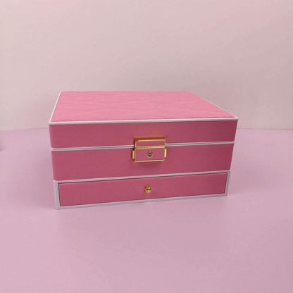 JOYERO 2 NIVELES CON LUZ LED CAJA ORGANIZADORA  PORTÁTIL