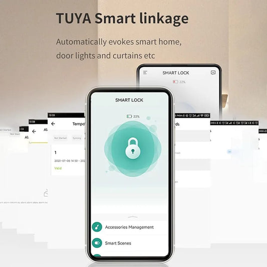 ✨ Cerradura Biométrica Inteligente con Huella Digital, Clave y Llave MSK-7