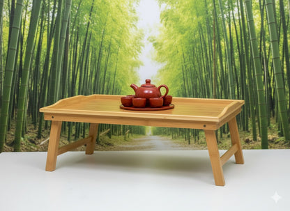 🎀 MESA PLEGABLE DE MADERA DE BAMBÚ PARA DESAYUNO EN LA CAMA